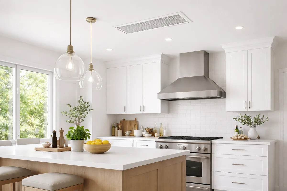 Where to place vents for optimal airflow in a kitchen